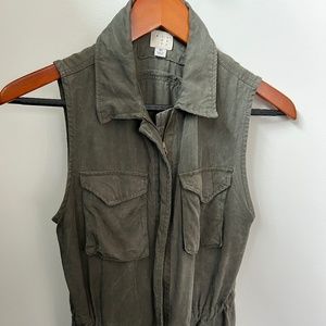 Army Green Utility Vest Zip Up A New Day